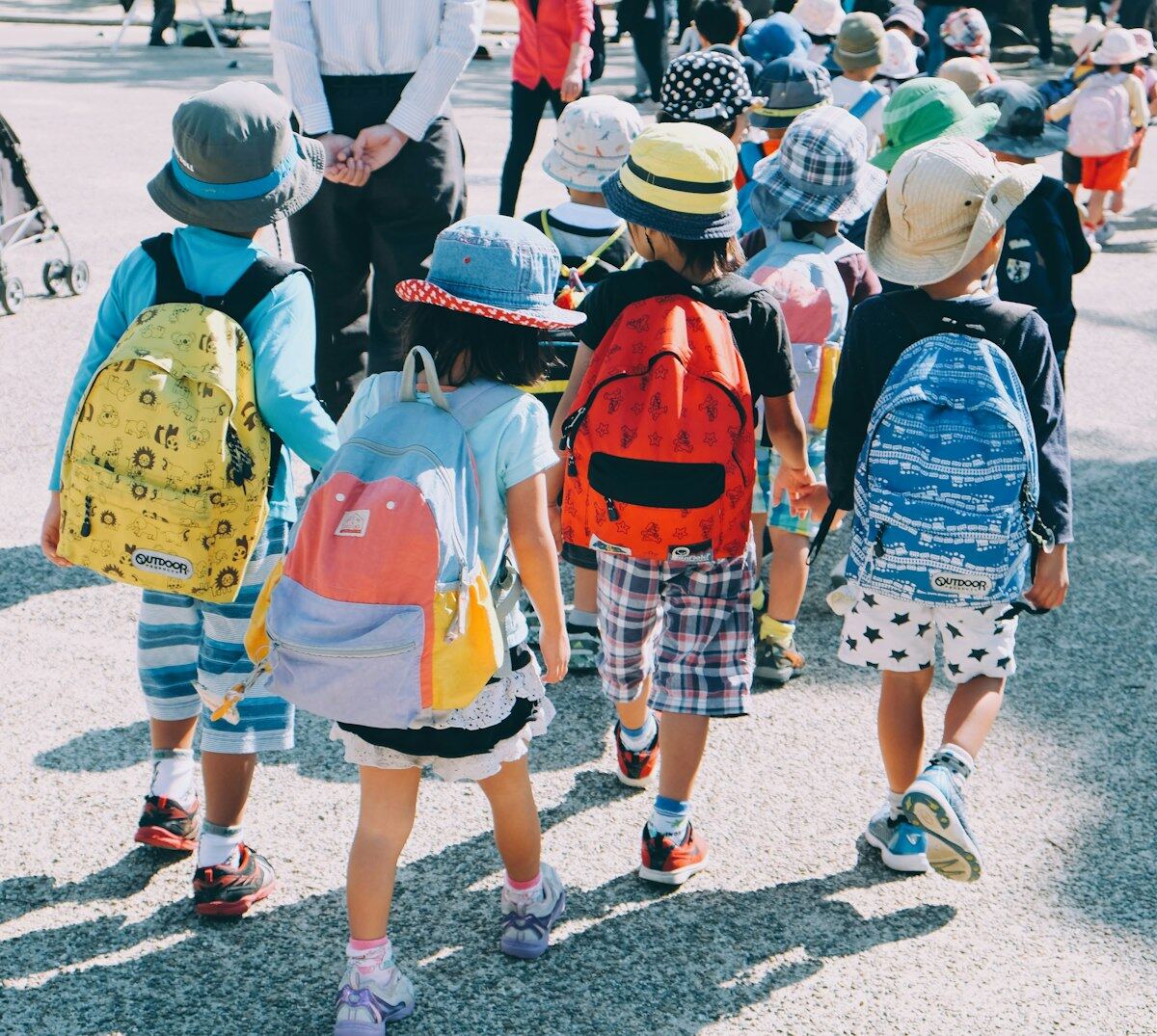 Children on their way to school